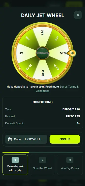 Daily Jet Wheel on Mobile